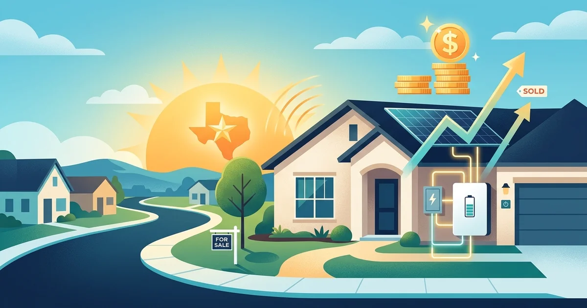 A modern Houston-area suburban home in daylight, representing battery backup as a resale feature