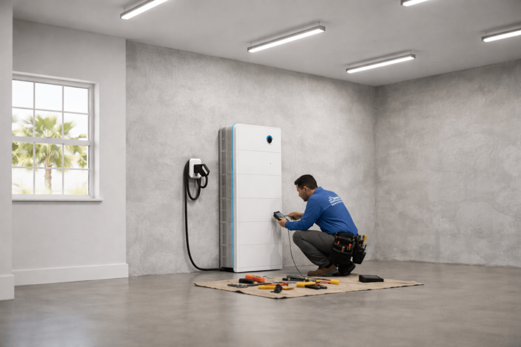 Professional installation of a battery backup system in Houston Texas (1)