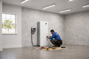 Professional installation of a battery backup system in Houston Texas (1)