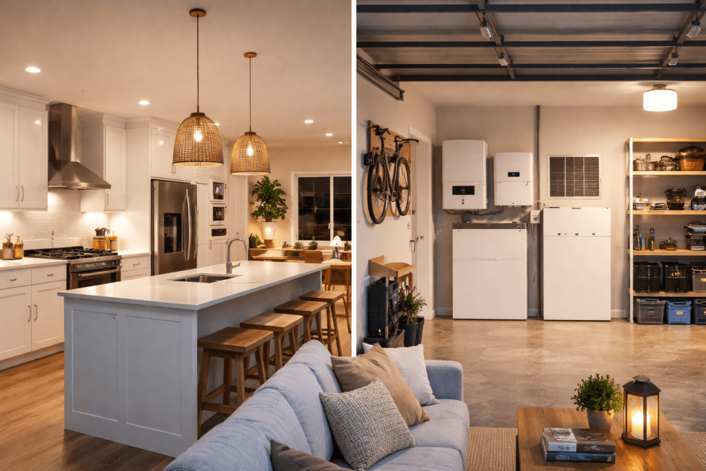 Residential battery backup system powering essential appliances in a Houston home (1)